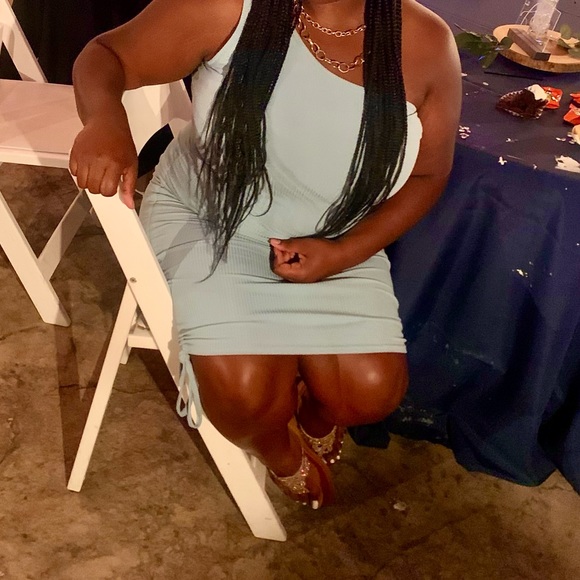 One shoulder drawstring dress - Picture 2 of 2